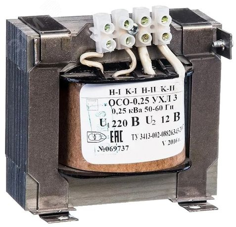 Трансформатор ОСО-0.25 УХЛ3 220/12. IP00 Электротехник ET051618