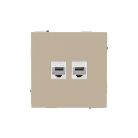 Компьютерная розетка RJ-45 без шторки, кат.5е двойная, KANT, ванильный марципан - 7015664 ДКС DKC арт. 7015664