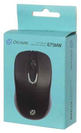 Мышь 675MW черн. оптическая 800dpi беспроводная USB 2but ОКЛИК 1025915