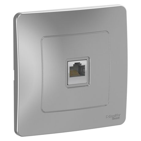 Розетка компьютерная 1-м СП Blanca RJ45 кат.5E алюм. SE BLNIS045003 APC
