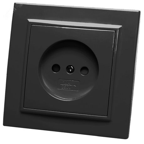 Розетка одноместная б/з,250В, 10А, серия Эрна, черный Stekker - PST10-9009-03 39477 FERON
