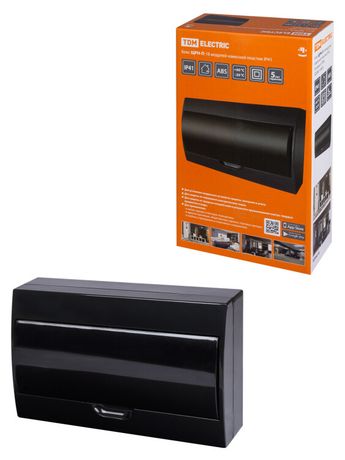 Бокс пластиковый навесной ЩРН-П-18 модулей IP41, Антрацит TDM SQ0901-0905