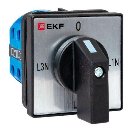 Переключатель кулачковый ПК-1-84 10А 4P для вольтметра (фазное напряжение) IP65 | pk-1-84-10-65 EKF