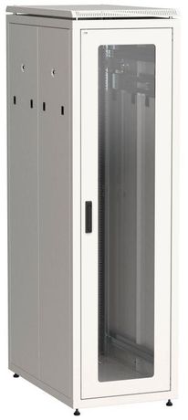 Шкаф напольный сетевой 19'' LINEA N 47U 800х1000мм стеклянная передняя дверь. задняя перфорированная серый - LN35-47U81-GP IEK