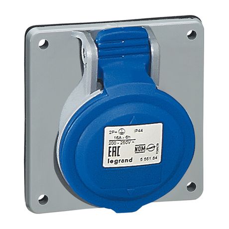 Встраиваемая наклонная розетка - P17 Tempra Pro IP 44 200/250 В~ 32 A 2К+З | 555284 Legrand