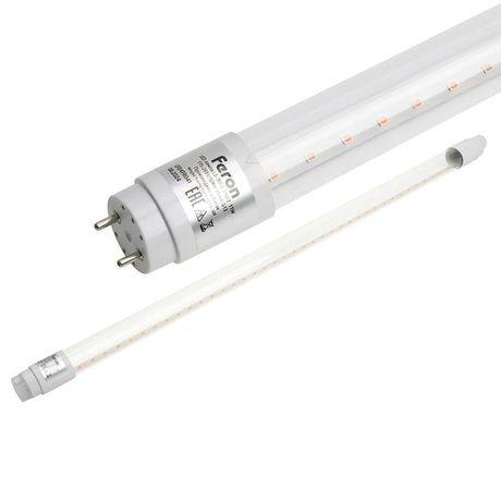 Лампа светодиодная для растений, T8 (11W) 230V G13 стекло, 0,6м, красно-синий спектр LB-7063 | 51662 FERON