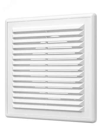 Решетка вентиляционная приточно-вытяжная, из ABS пластика 150х150 с фланцем D100 - 1515R10F ЭРА 22699