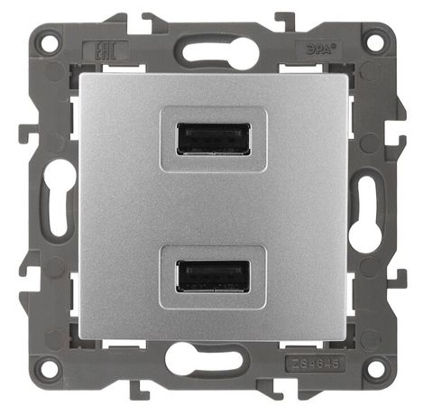 Устройство зарядное USB, 5В-2100мА, Эра Elegance, алюминий, 14-4110-03 - Б0034360