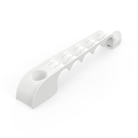 Держатель труб для прямого монтажа односторонний на 5 мест белый d20 (20шт/160шт уп/кор) Промрукав | PR13.03282 Строитель