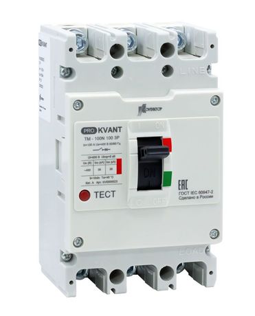 Выключатель автоматический PRO.KVANT TM-100H 3P 80А 70кА в литом корпусе с термомагнит. расцеп. Контактор KV0000040 Legrand