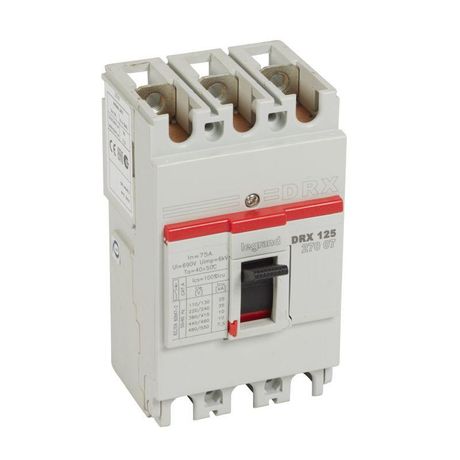 Выключатель автоматический 3п 75А 10кА DRX125 стационарн. Leg 027007 Legrand