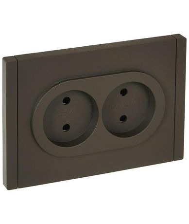 Розетка 2-м СП FORTE&PIANO FP325 10А без заземл. защ. шторки безвинт. крепл. сер. IEK FP-R23-10-1-K03