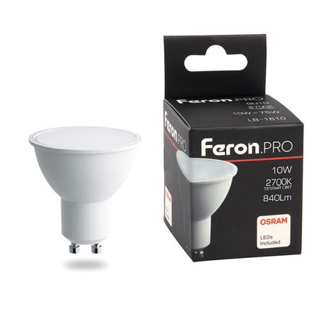 Лампа светодиодная LED 10вт 230в GU10 теплый Feron.PRO - LB-1610 38161