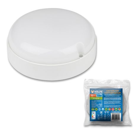 Светильник светодиодный ULW-Q223 12W-6500K IP65 White Круг 12Вт 6500К d135мм промышленный накладной влагозащ. опал. рассеив. бел. Volpe UL-00004566 Uniel