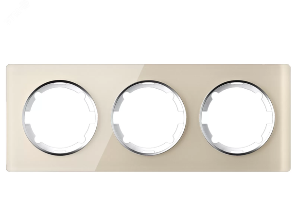 Рамка горизонтальная стеклянная тройная, цвет бежевый | 2234931 ССТ