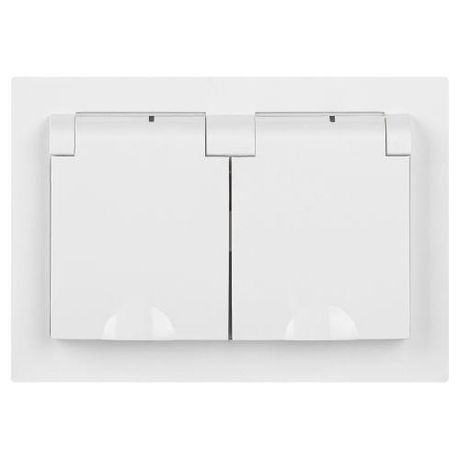 Розетка однофазная скрытого монтажа, в рамку с заземлением со шторками белый крышкой 16А 250В IP20 винтовые зажимы 6-203-06 Intro Accent - Б0063577 ЭРА