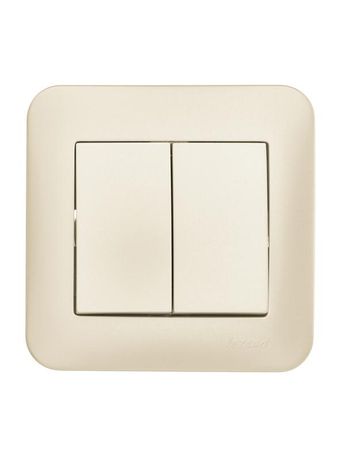 Выключатель 2-кл. 1п СП ASTI 10А IP20 в сборе жемчуж./бел. перламутр. LEZARD 7081-3030-101