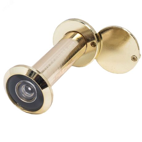 Глазок дверной для металлических и деревянных входных дверей толщиной 60-100мм, АЛЛЮР ГДШ-4 БШт 60-100мм золото (латунь) - 1543 ПТК