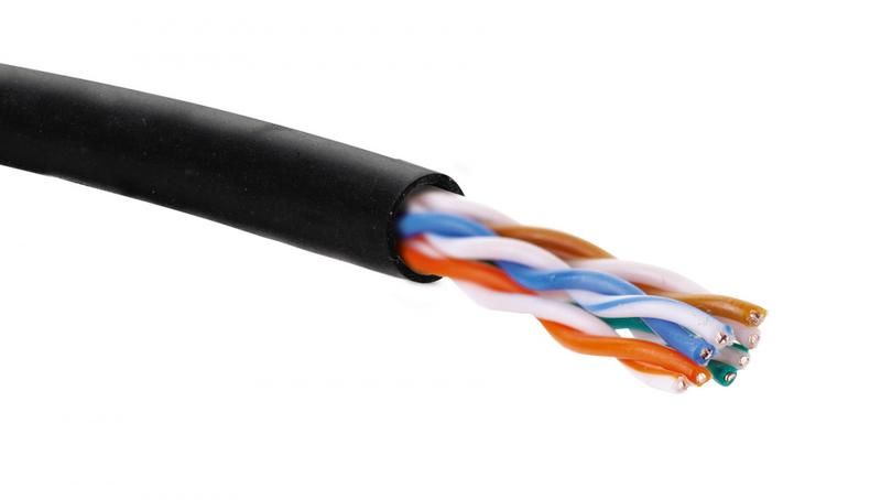 Кабель U/UTP кат.5E 4 пары 24 AWG нгA-HF внутр. прокладки черн. коробка (305м) Eurolan 19C-U5-12BL-B305