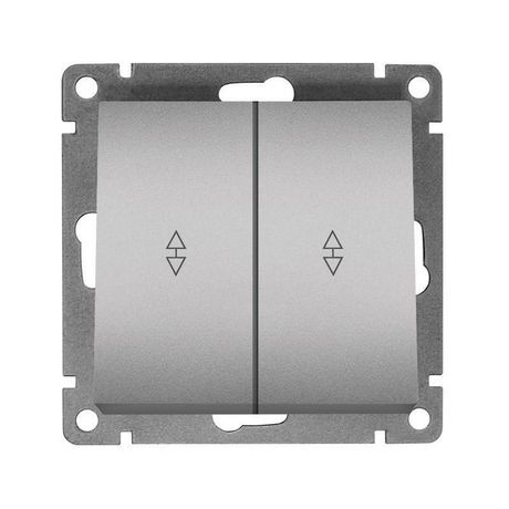 Переключатель проходной 2-кл. СП Афина 10А IP20 механизм серебро UNIVersal A0026-S Союз