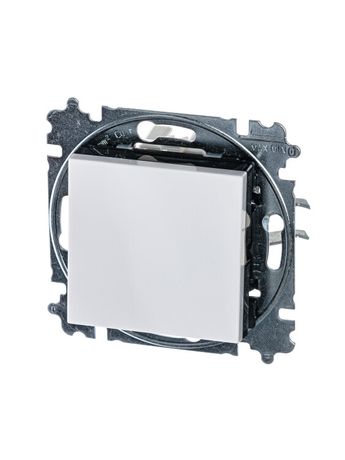 Переключатель одноклавишный ABB Levit белый / дымчатый чёрный - 2CHH590645A6062