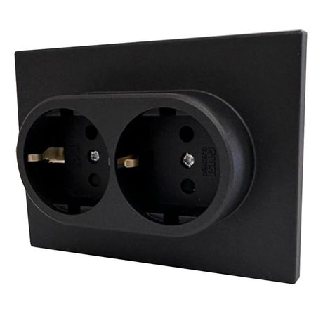 Механизм розетки 2-местн. с/з СП Ugra 16А 250В графит GUSI С11Р6-010