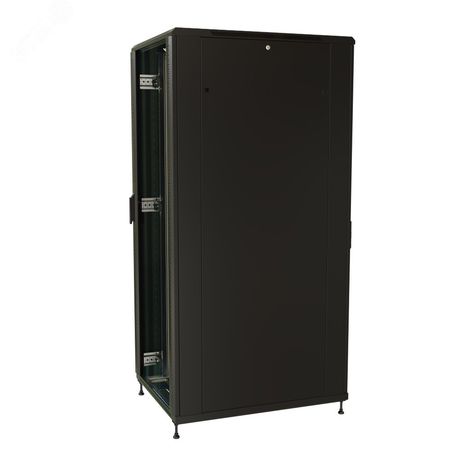 Шкаф напольный 19-дюймовый 42U 2055x800х800 мм ВхШхГ перед. стекл дверь с перфорированными бок. зад. сплошная черный - WR-TT-4288-AS-RAL9004 WRLine 520218