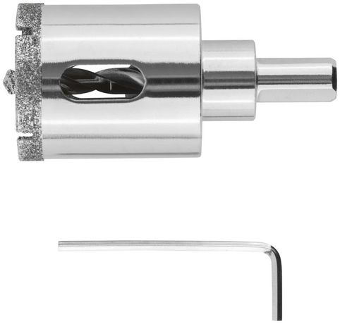 Коронка кольцевая по керамограниту, камню и кафелю алмазная с центровочным сверлом 35х67 мм - 16216 РОС