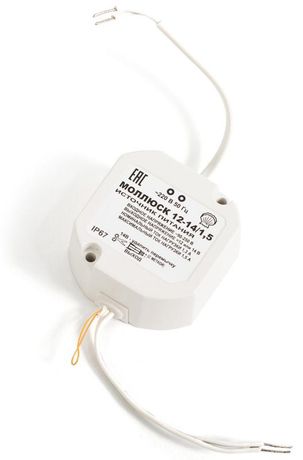 Источник бесперебойного питания малогабаритный 12В/14В 1,5А IP67 белый цвет - 858 Бастион