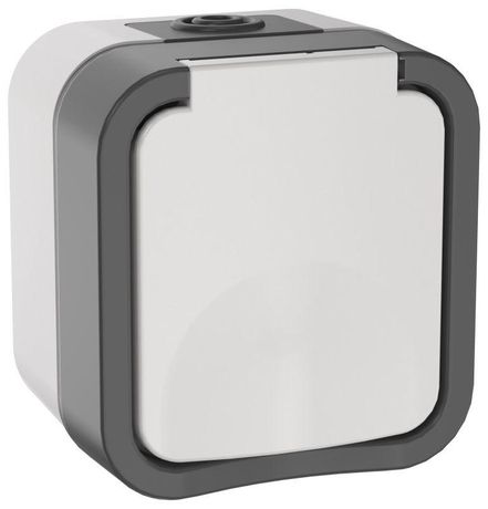 Розетка 1-местная заземляющим контактом и крышкой TORS 16А IP55 белый - TS-R16-16-55-K41 IEK