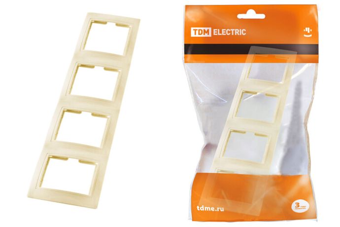 Рамка 4-х постовая вертикальная сл. кость "Таймыр" | SQ1814-0129 TDM