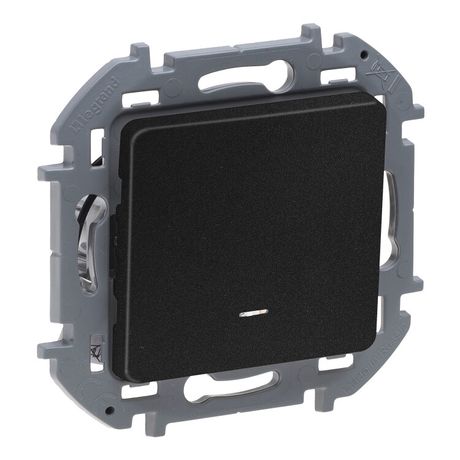 Выключатель одноклавишный с подсветкой/индикацией INSPIRIA 10 AX 250 В~ антрацит - 673613 Legrand