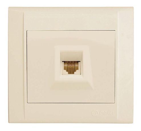 Розетка телефонная 1-м СП Defne TF 16А IP20 евро стандарт крем Makel 42010014