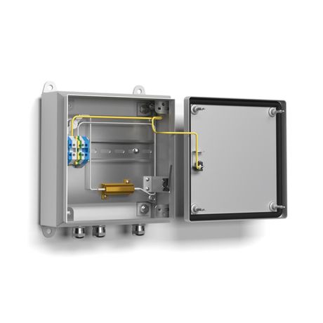 Коробка монтажная с обогревом (всепогодная, климатическая), металл, IP66, 240х200х90мм, 40Вт, 220В, -60° +50°С. - 40011 Тахион КМО-1