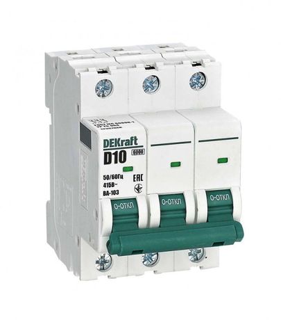 Автоматический выключатель ВА-103 3P 10А D 6кА новый - 12367DEK APC