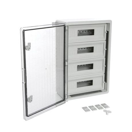 Корпус пластиковый распределительный ЩРН-60 IP65 прозрачная дверь 600х400х200 | PR08.26505 Промрукав Строитель