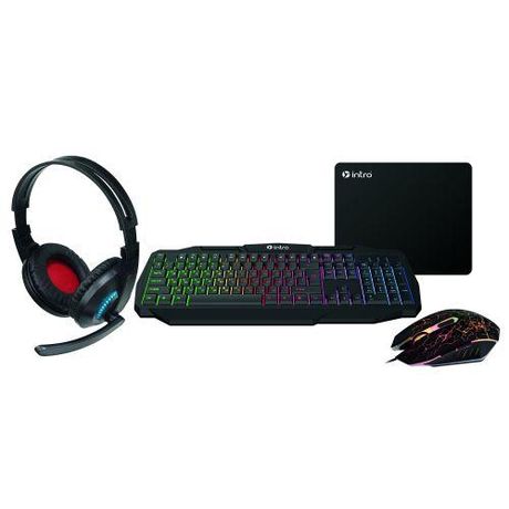Комплект клавиатура и мышь GXZ900 игровой 1200-3600dpi + коврик гарнитура черн. Intro Б0060194 ЭРА