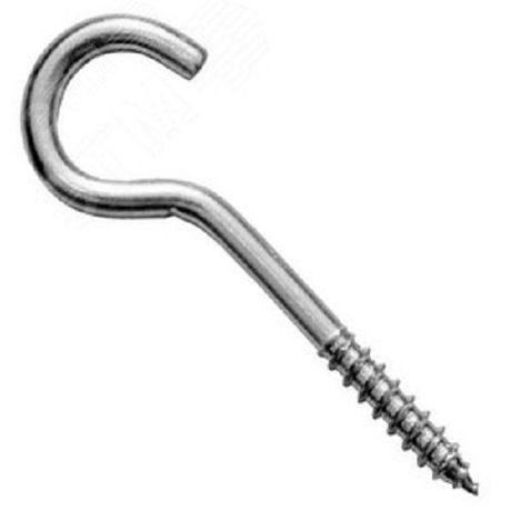 Шуруп с крюком (полукольцом) 6х80 оцинкованный 2 шт. - ШКР6Х80 Крепдил-Фасовка