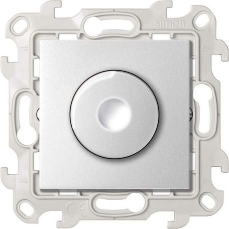 Светорегулятор поворотно-нажимной проходной 40-450Вт 230В цвета алюминий S24 Harmonie | 2410313-033 Simon