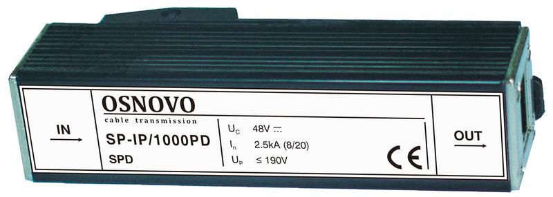 Грозозащита с защитой линий РоЕ монтаж на DIN-рейку SP-IP/1000PD OSNOVO 1000634345