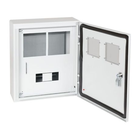 Корпус металлический ЩУРн-ПРО-1х2-МП/7-415х370х147-IP66-УХЛ1 1ф х 2 счетчика на МП с окном учета, 7 мод., типоисполнение ПРО - 367474 КЭАЗ