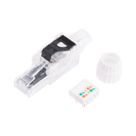 Разъем RJ45(8P8C) полевой заделки под витую пару UTP кат.6 50микродюйм PRO Rexant 02-0281 MEET