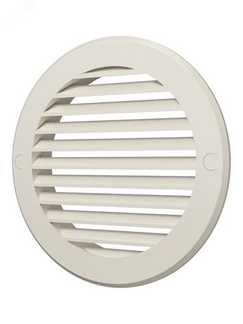 Решетка наружная вентиляционная круглая D186 с фланцем D150, из ASA пластика, цвет Слоновая кость - 15РКН Ivory ЭРА 18511