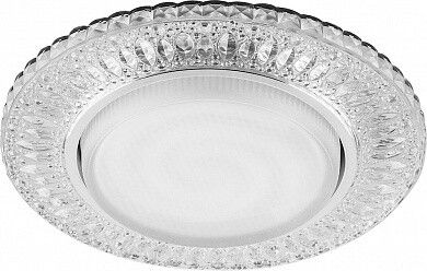 Светильник потолочный встраиваемый под лампу GX53 CD4022 20LED*2835 SMD 4000K, 15W GX53, без лампы, прозрачный, хром | 29475 FERON