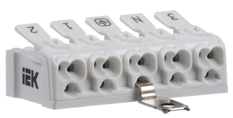 Клемма пружинная соединительная КСПз5-3L+N+PE | UKZ-B06-5P-F0-E1-10 IEK