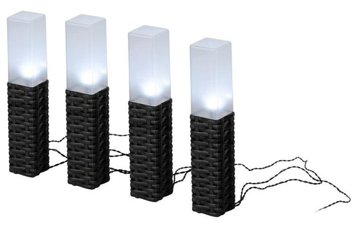 Светильник уличный ERASF23-14 Ротанг на солнечной батарее высота 41 см 4 шт LED | Б0062362 ЭРА
