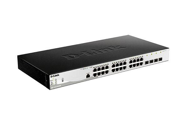 Коммутатор управляемый L2 DGS-1210-28/ME/P/B2A (24 порта 10/100/1000Base-T и 4 1000Base-X SFP функция ИБП для внеш. аккум. DC 12 В D-link 1841603