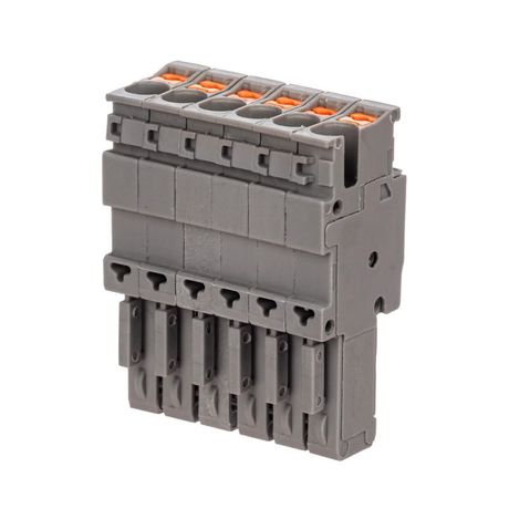 Штекер зажим push-in 6 точек подключения 2.5кв.мм сер. DKC VPR-P-2.5-6 ДКС