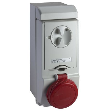 НАСТЕННАЯ РОЗЕТКА UNIKA С ДЕРЖ ПРЕДОХР 32A 3P-E 380-415 IP65 | 83196 Schneider Electric