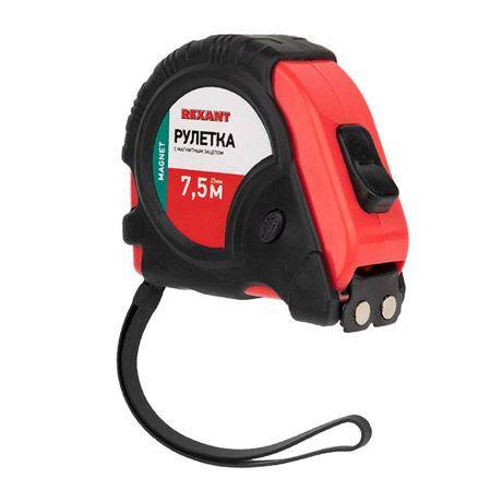 Рулетка измерительная прорезиненный корпус, магнитная , 7.5 м х 25 мм - 12-9016 MEET